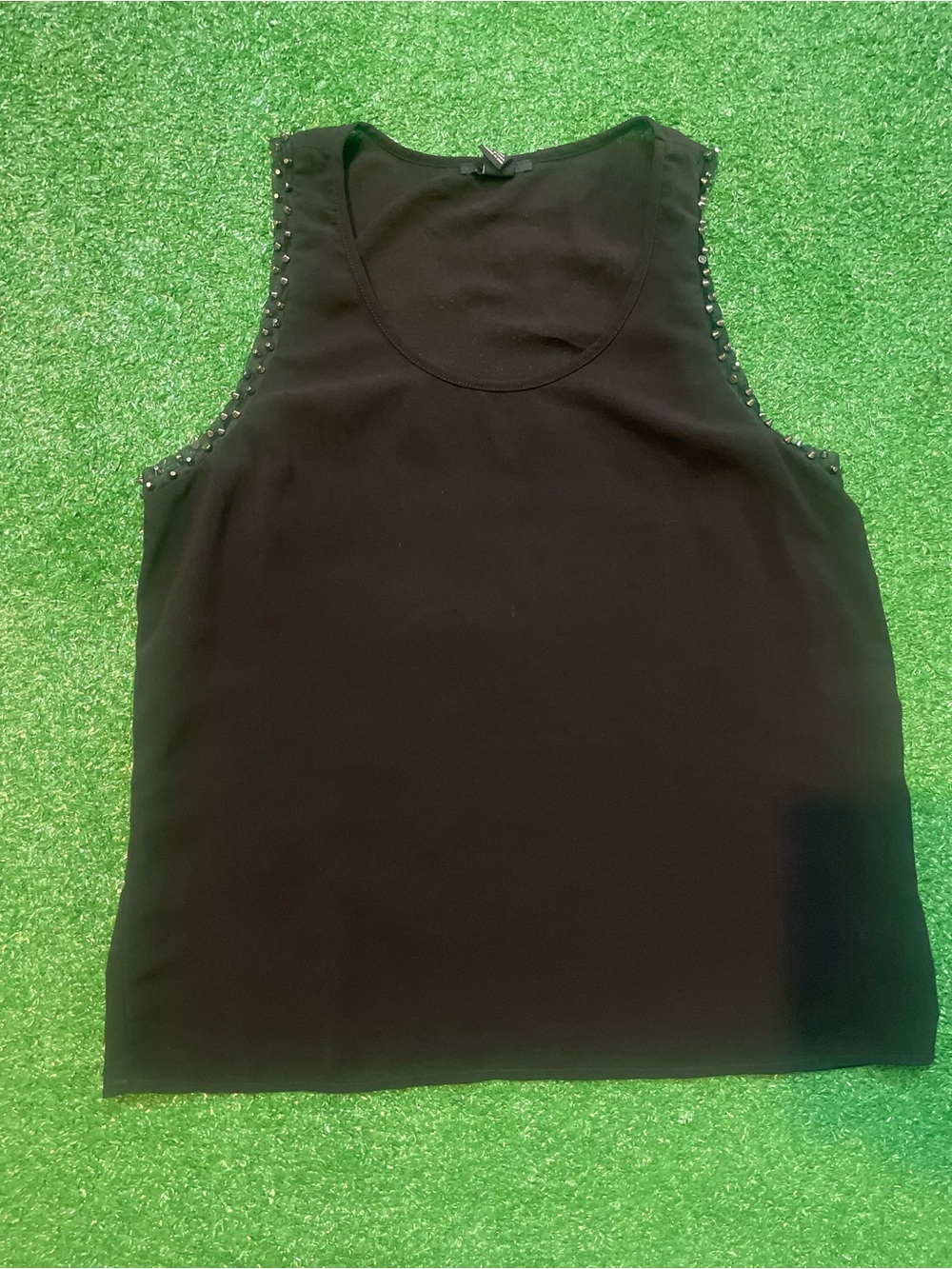 Forever 21 Black Stud-Embellished Tank Top